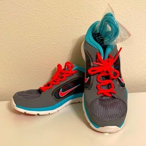 NIKE Training Running Shoes Blue / Orange with extra laces